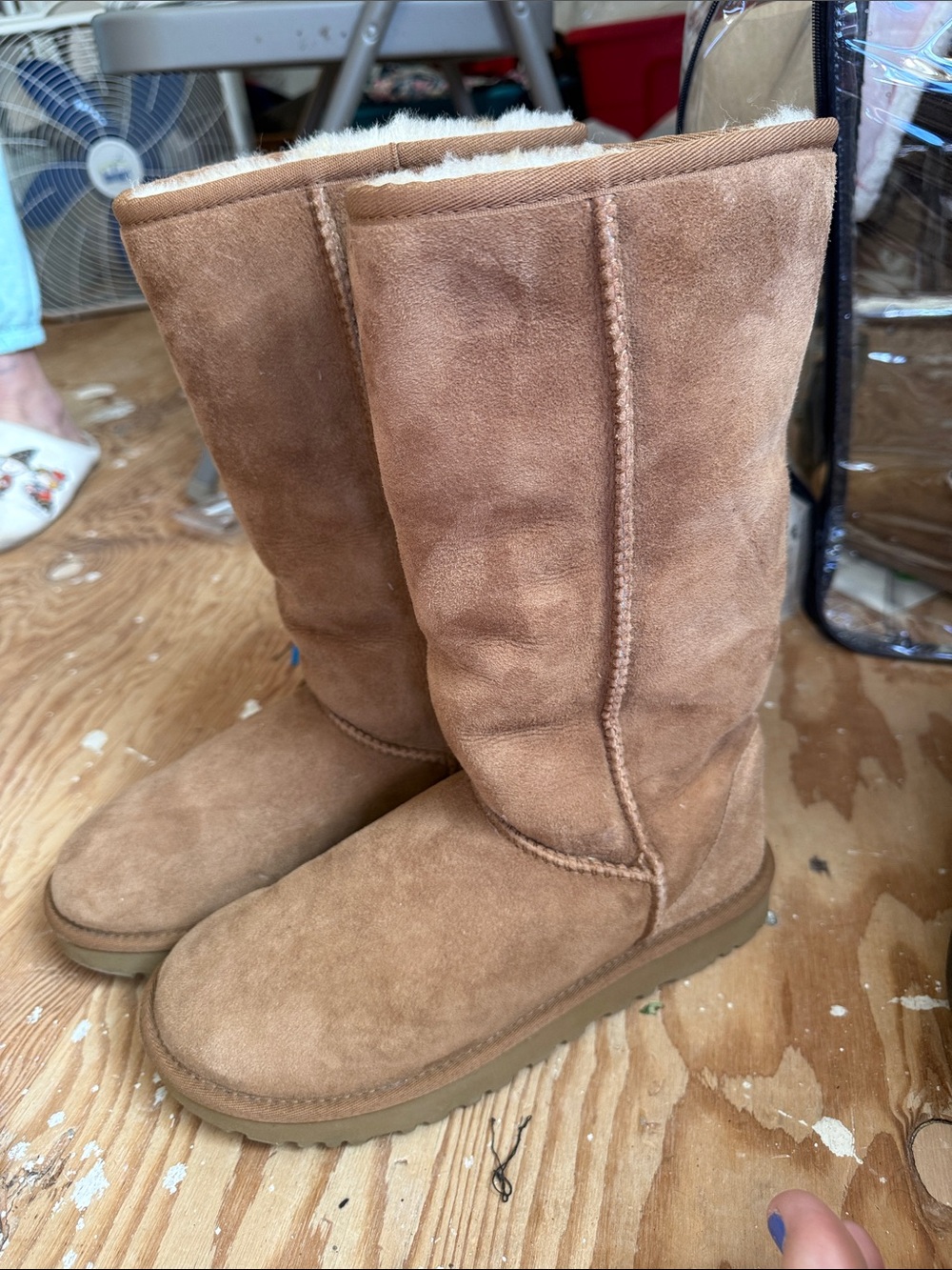 UGG Chestnut Tall Suede Shearling Boots